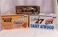 3 new diecast Nascar race cars in boxes: