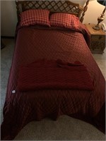 BURGUNDY COMFORTER AND ACCENT PILLOWS
