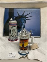 2 Statue of Liberty Steins & Centennial Poster