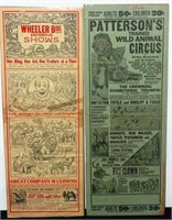 WHEELER BROS., PATTERSON'S CIRCUS HERALDS