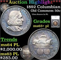 1892 Columbian Old Commem Half Dollar 50c Graded m
