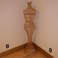 WICKER DRESS FORM (W/ DAMAGE--SEE PICS) 5' TALL