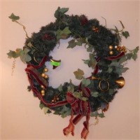HUGE DECORATED CHRISTMAS WREATH  29" WIDE