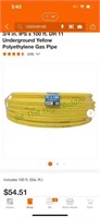 Underground yellow gas pipe