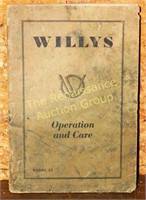 Willys Model 37 Operation & Care Manual