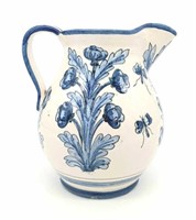 Delft Floral and Insect Blue Pitcher