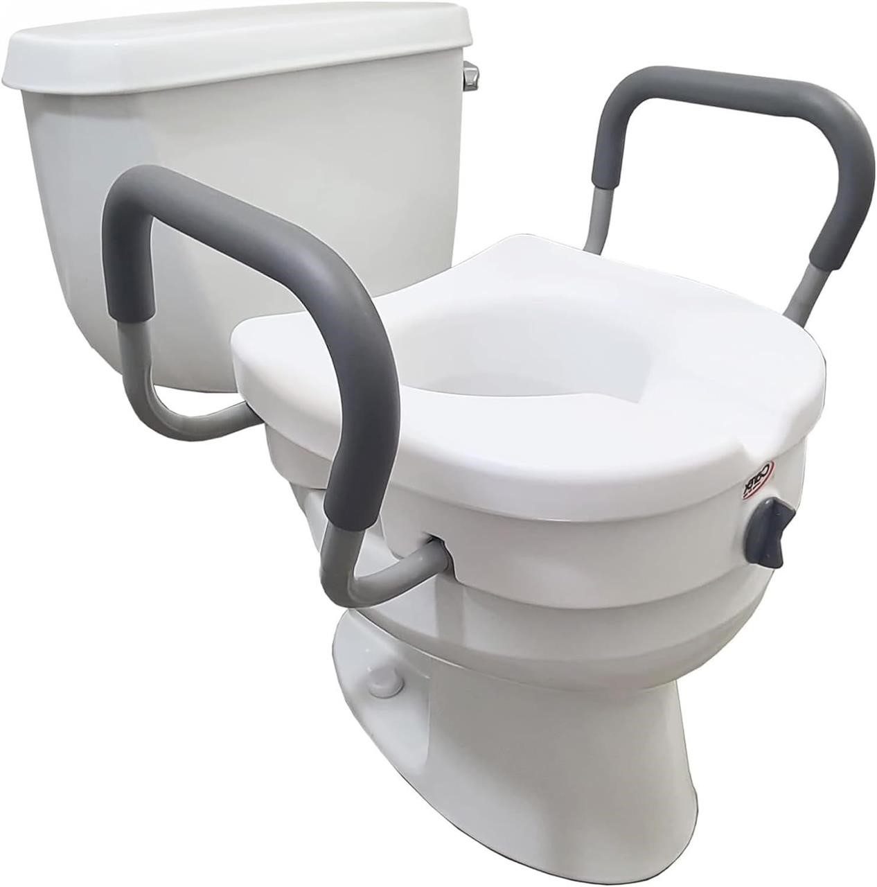 NEW $90 Raised Toilet Seat with Handles