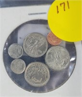 6 MINIATURE NOVELTY COIN SET