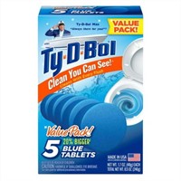 8.5 oz  5 PCS Ty-D-Bol Toilet Cleaner  Blue  Bleac