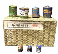 Assortment of Ornate Enamel Asian Trinkets