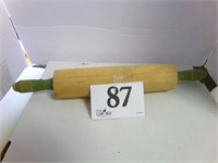 GREEN HANDLED WOODEN ROLLING PIN