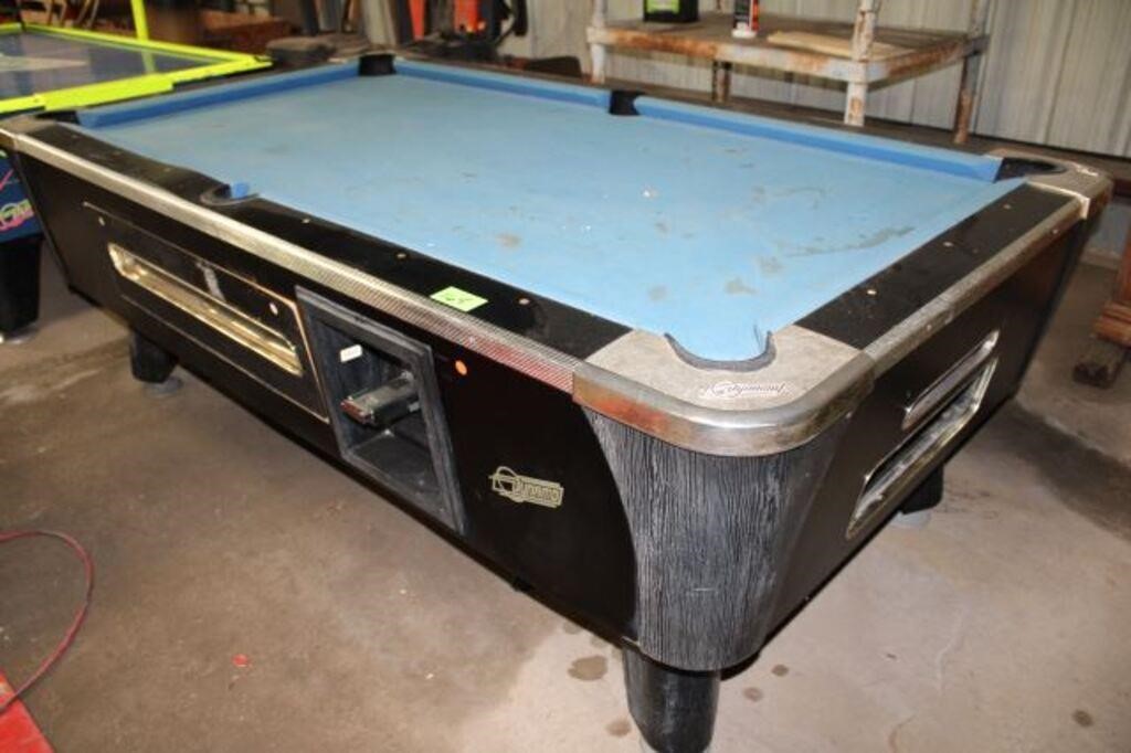Dynamo Pool Table, Approx. 7'L, Coin Operated