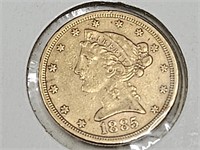1885 S $ 5 Five Dollar GOLD Liberty Coin