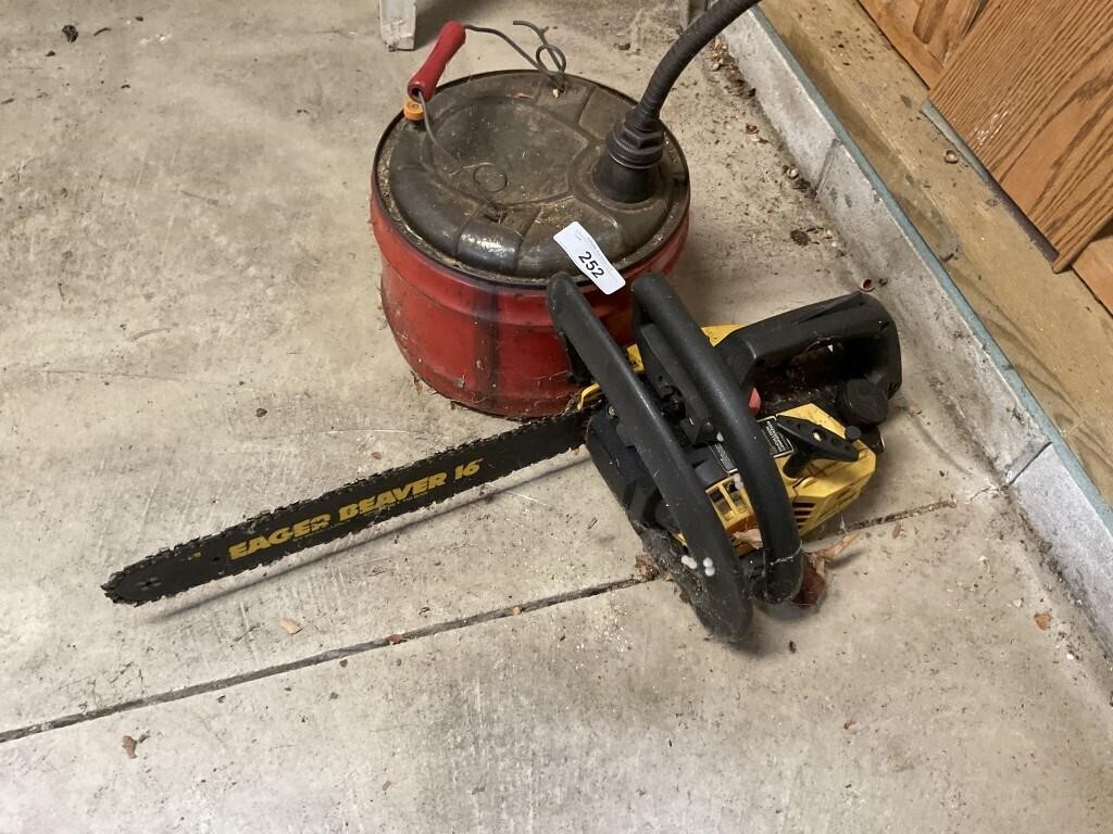gas can & chain saw