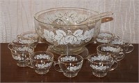 (D1) Grape Leaf Punch Bowl & Pedestal