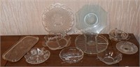 (D1) Lot of Various Glass Serving Dishes & Trays