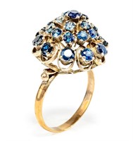 Jewelry 14kt Yellow Gold Sapphire Tiered Ring