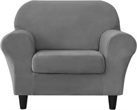 Velvet Sofa Cover Single Seat(Dark-Grey)