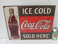 Ice Cold Coca-Cola Sign, Bottle On Side