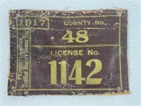 1917 PA RESIDENT HUNTERS LICENSE TAG: