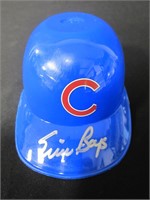 CUBS ERNIE BANKS SIGNED SOUVENIR HELMET COA