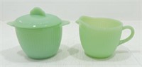 Fire King Jadeite cream & sugar