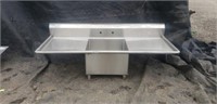 STAINLESS STEEL 1 COMPARTMENT SINK 10" RISER &