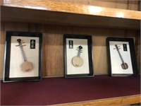 QTY OF FRAMED MINIATURE MUSICAL INSTRUMENTS