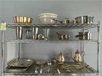 Lot Of Metal And Plate Kitchen / Serving Ware
