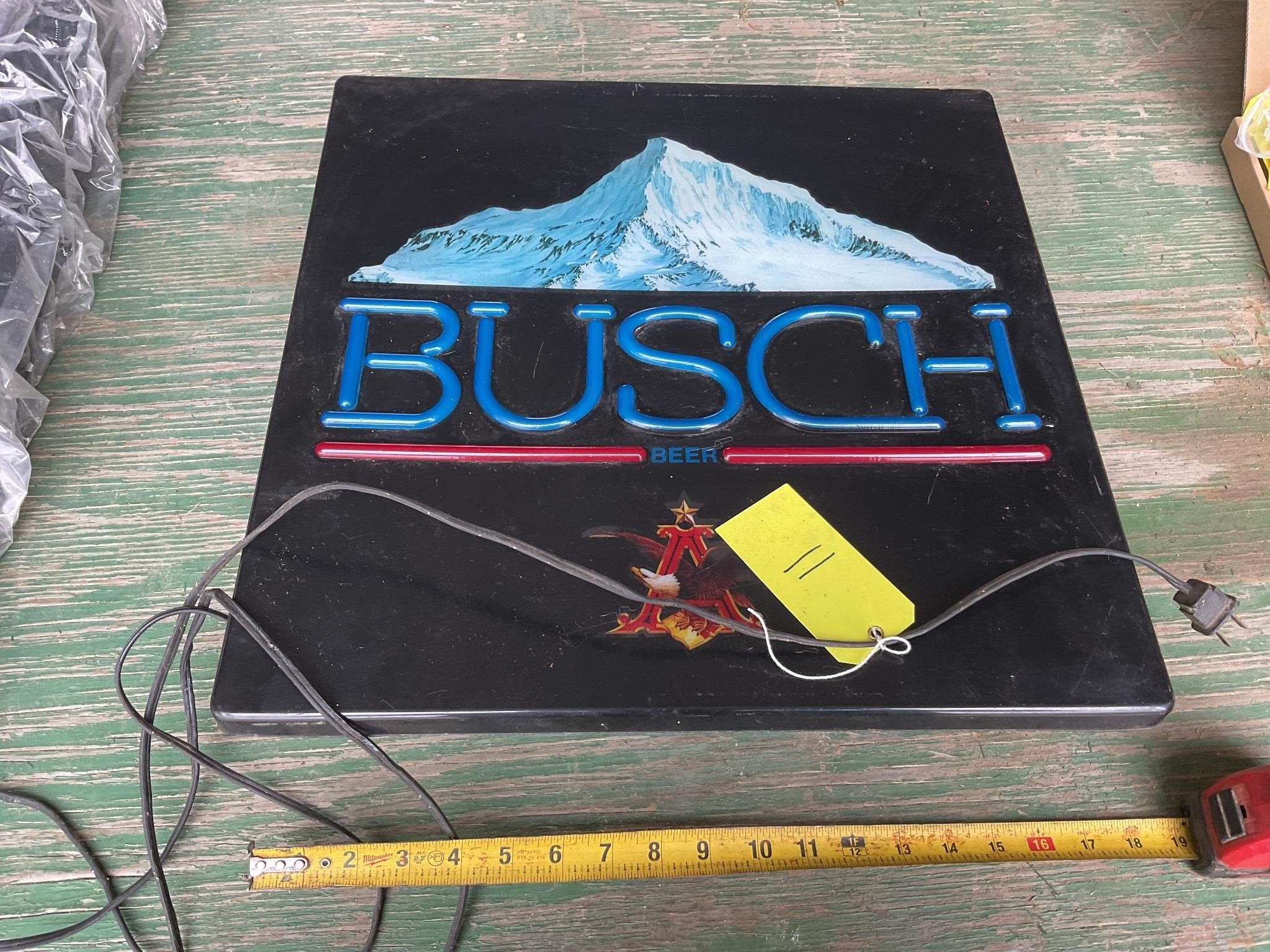 Busch Beer light up bar sign plastic