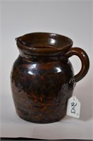 6" Earthenware Pitcher Ripples of Handspun