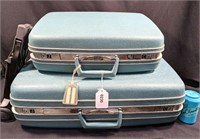 Vintage Baby Blue Samsonite Luggage Pair