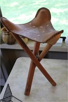 Tooled Leather Seat/Stool