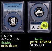 Proof PCGS 1977-s Jefferson Nickel 5c Graded pr69