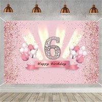 6th Birthday Decoration Happy 6 Birthday Backdrop