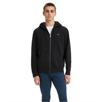 Levi's Men's Core Zip Up Hoodie, Jet Black, XX-Lar