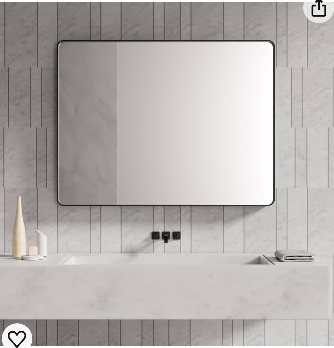 Bathroom Mirror, 48 × 40 Inch Wall Mounted Mirror,