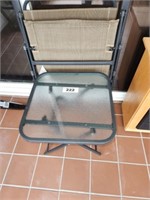 TEMPERED GLASS SIDE TABLE & FOLDING CHAIR