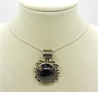 Large Sterling Gemstone Necklace