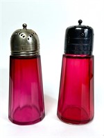 Cranberry Glass Sugar Shakers