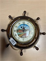 VTG windup ship wheel clock