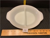 Fire King Divided Milk Glass Dish