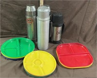 Plastic Lunch Plates & Thermos