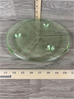 Green Depression Glass Cake Plate