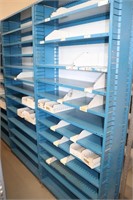 Lot 2 Adjustable Metal Shelf Units w Dividers Bins