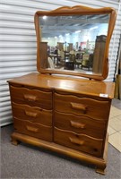 45" Wide six drawer dresser with mirror