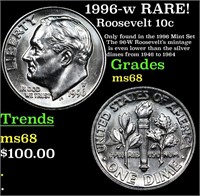 1996-w Roosevelt Dime RARE! 10c Grades GEM+++ Unc