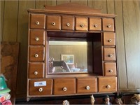 16 Drawer Hanging Mirrored Cabinet