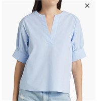 (Size: XL - skyblue) Organic Cotton Split Neck