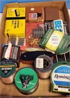 MISC FISHING AND FIREARMS TRAY LOT